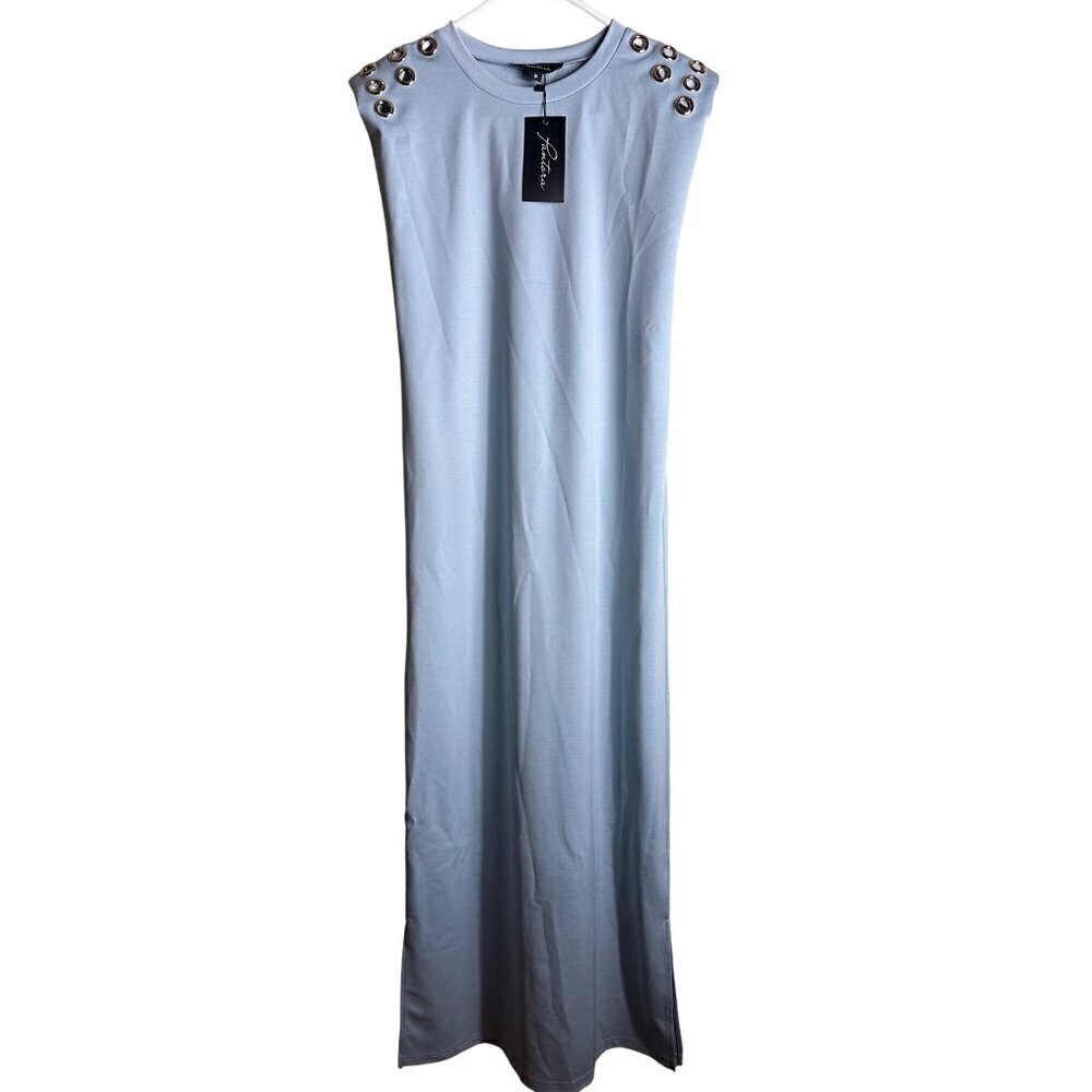 NWT Pantora Blue Sleeveless Long Dress Modern Small
